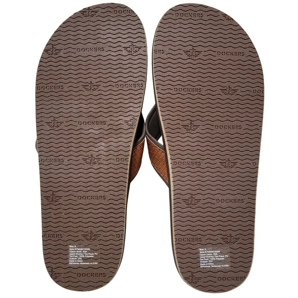 Dockers Men Freddy Beach Pool Flip Flop Thong Sandals Size US 9M Tan Brown
